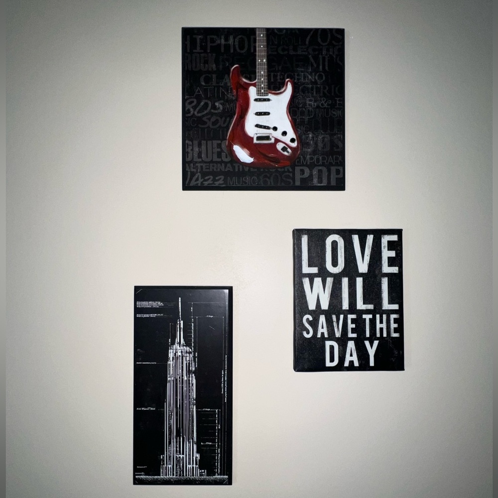 Wall decor, Black/White, Red